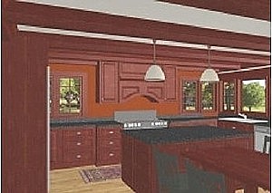 Interior Kitchen Scenes are created tilizing 3D rendering software, for your remodeling, home addition and new home project.